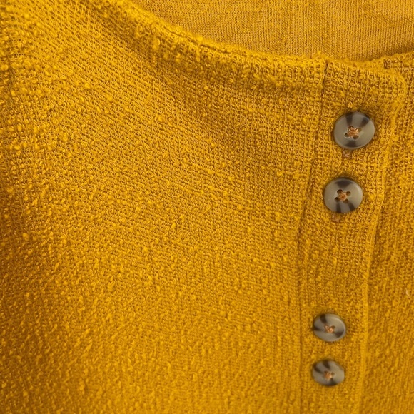 Madewell Texture & Thread Mustard Mini Dress Size Medium - Picture 7 of 15